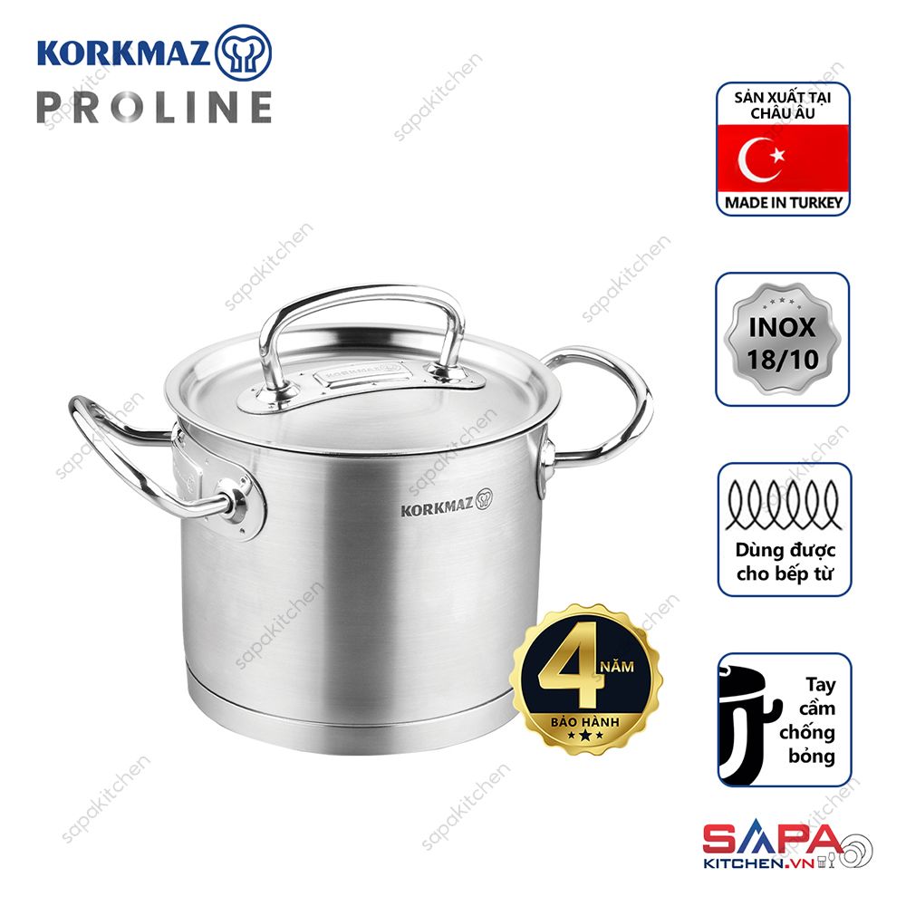 Nồi inox cao cấp Korkmaz Proline 2.7 lít thân cao - A1164