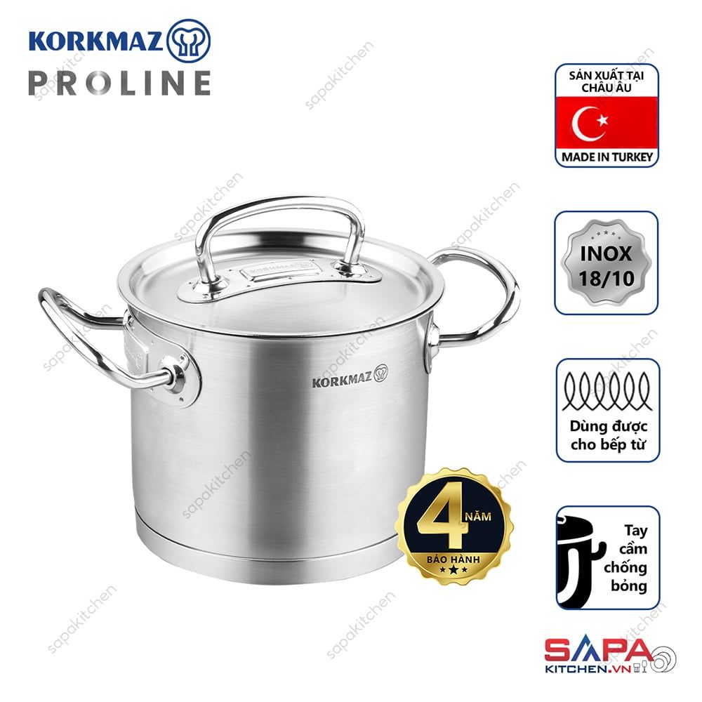 Nồi inox cao cấp Korkmaz Proline 5 lít thân cao - A1165
