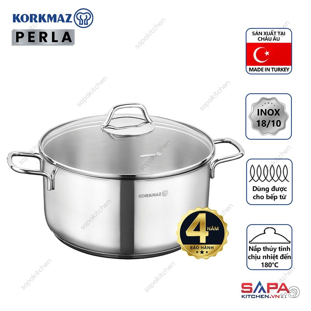 Nồi inox cao cấp Korkmaz Perla 8.5 lít - A1572