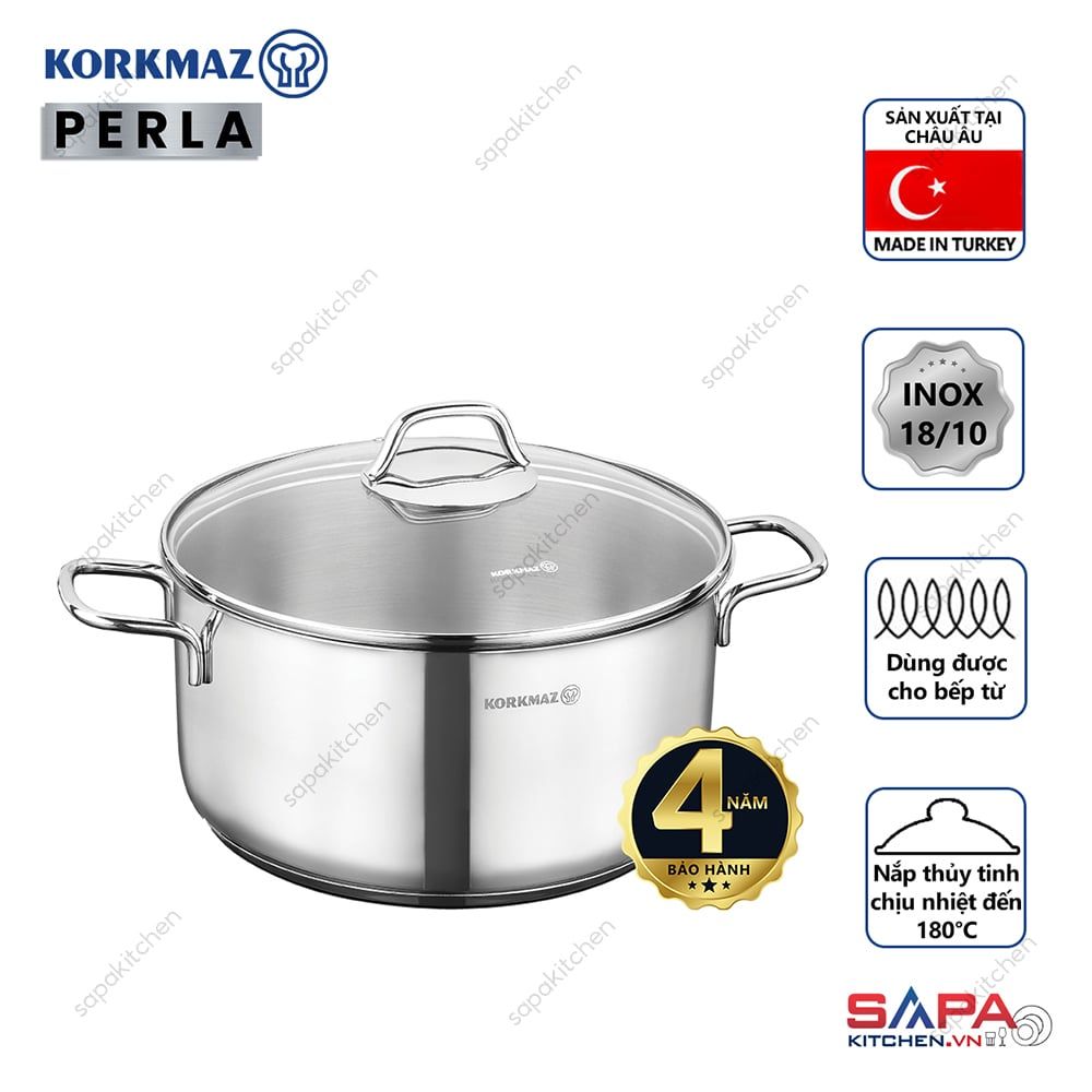 Nồi inox cao cấp Korkmaz Perla 5.5 lít - A1657