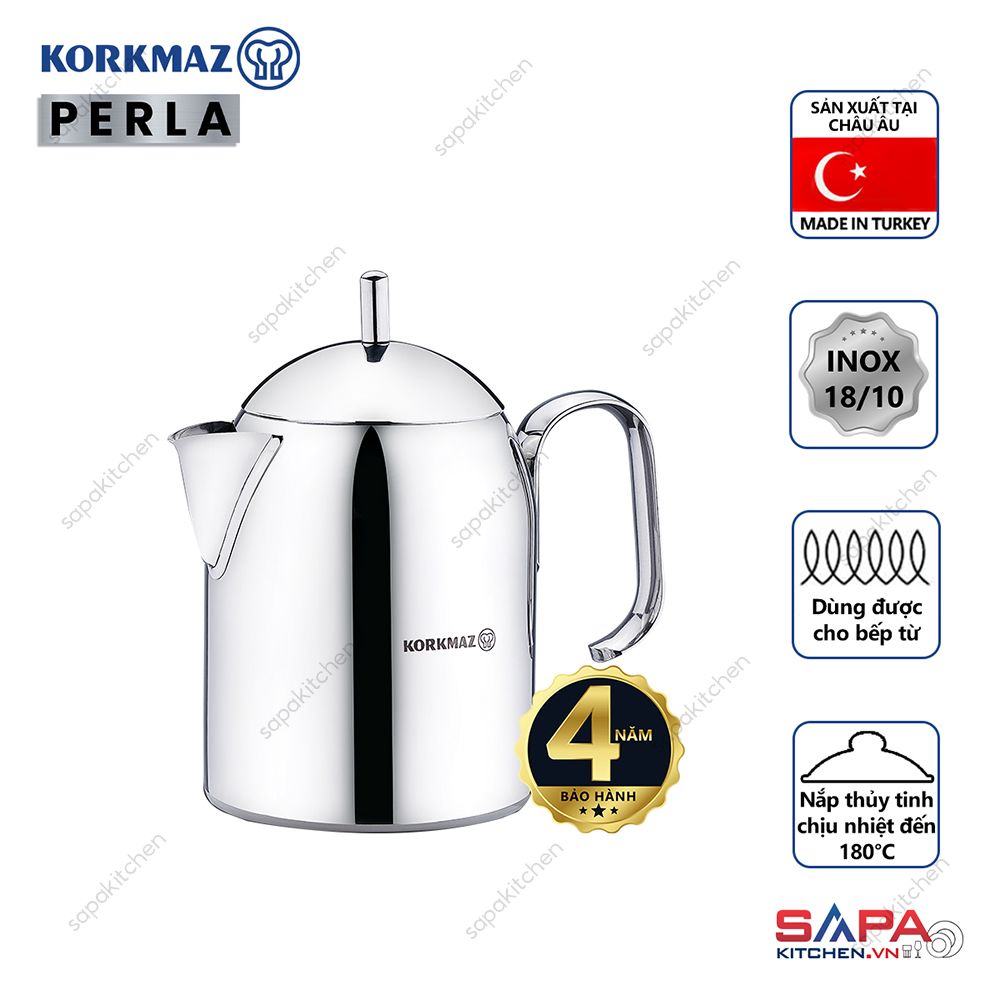 Bình cà phê inox cao cấp Korkmaz Perla 0.85 lít - A283