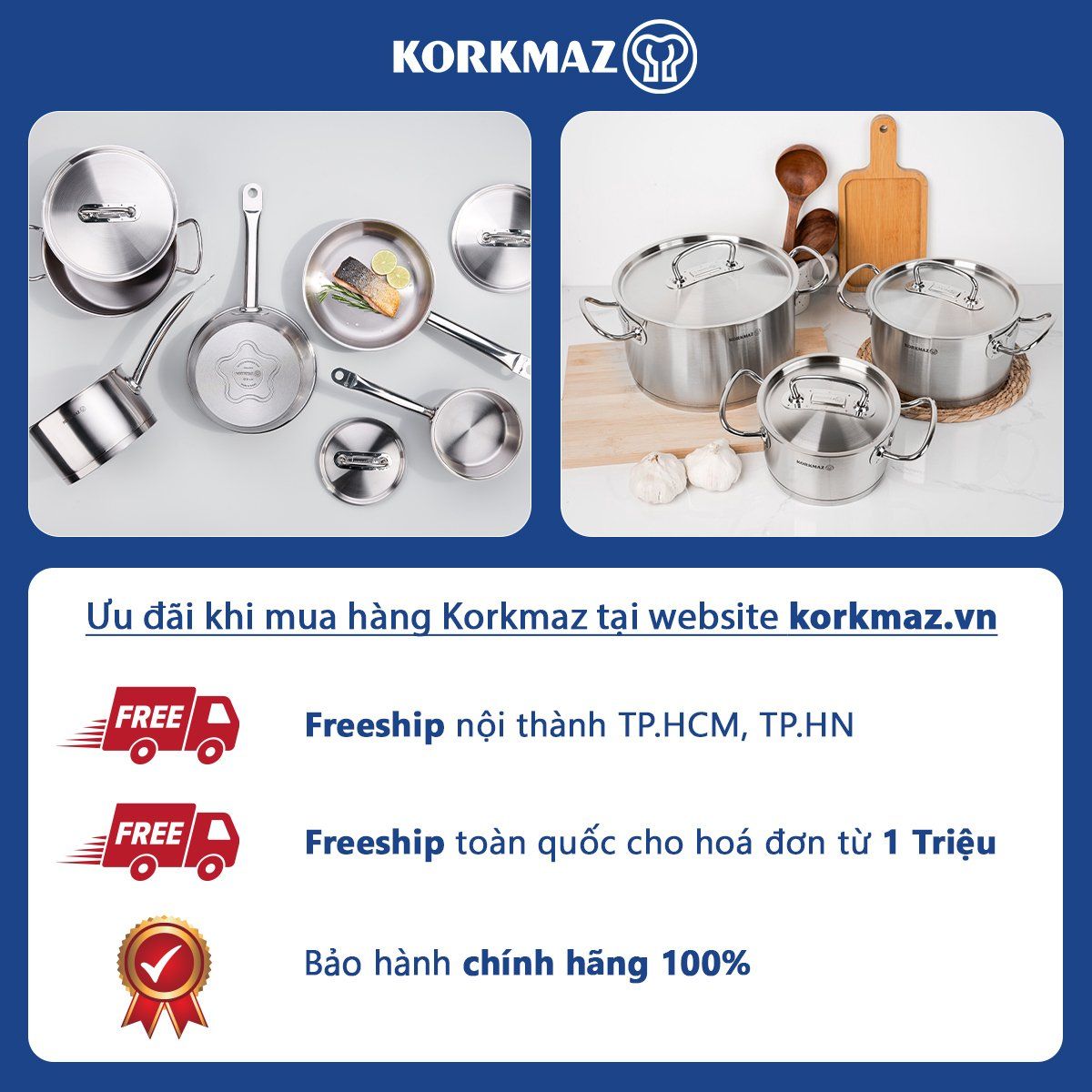 Nồi inox cao cấp Korkmaz Proline 2.7 lít thân cao - A1164