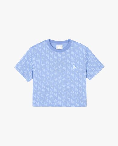 MLB - Áo croptop nữ cổ tròn tay ngắn Monogram