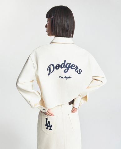 MLB - Áo sơ mi denim nữ cổ bẻ tay dài Varsity Culsive