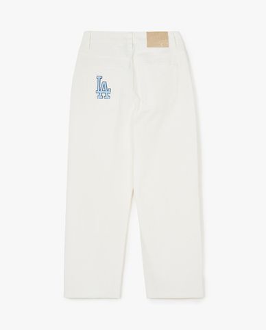 MLB - Quần jeans nữ ống rộng thời trang
