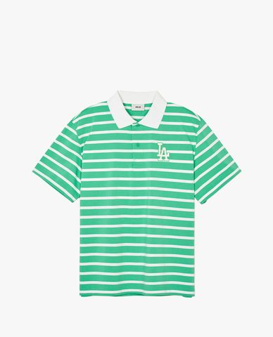 MLB - Áo polo unisex cổ bẻ tay ngắn phối sọc Varsity Over New York Yankees