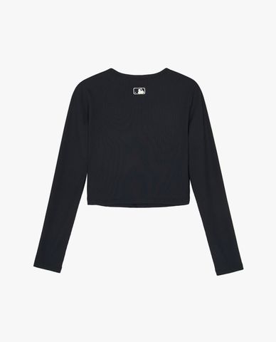 MLB - Áo croptop nữ cổ tròn tay dài Varsity