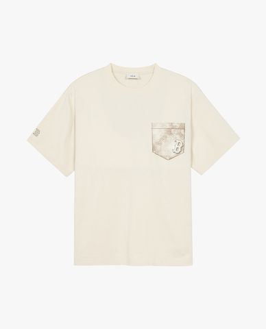 MLB - Áo thun unisex cổ tròn tay ngắn hiện đại Vintage Monogram