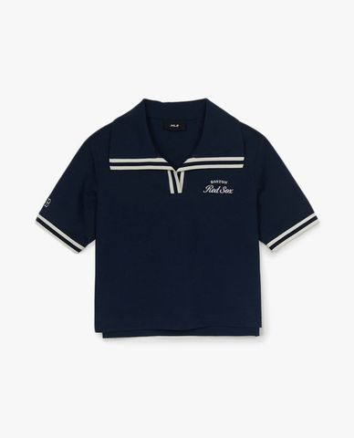 MLB - Áo polo nữ tay ngắn phom croptop Varsity