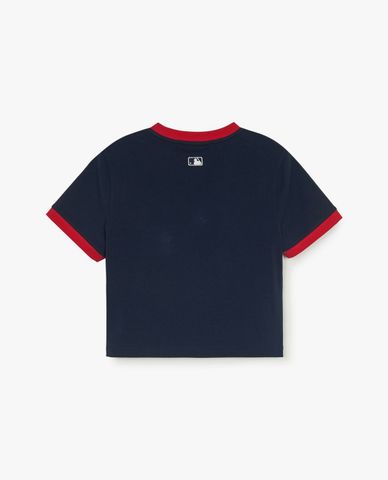 MLB - Áo croptop nữ cổ tròn tay ngắn Varsity Ringer