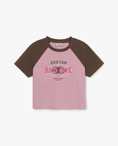 MLB - Áo croptop nữ cổ tròn tay ngắn Classic Varsity