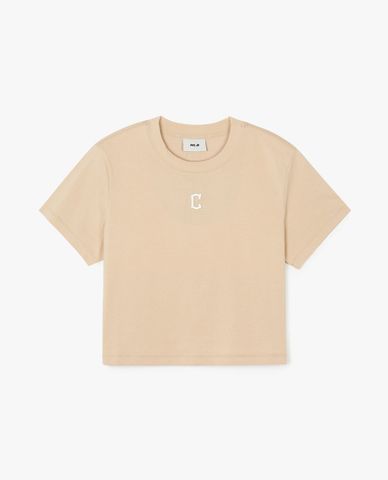 MLB - Áo croptop nữ cổ tròn tay ngắn Basic Small Logo
