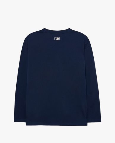 MLB - Áo thun unisex cổ tròn tay dài phom suông thời trang