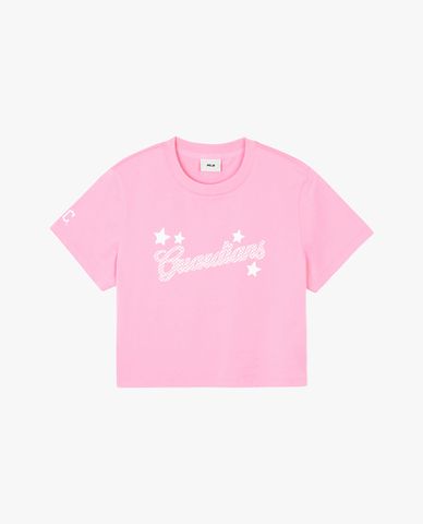 MLB - Áo croptop nữ cổ tròn tay ngắn trẻ trung