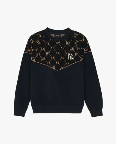 MLB - Áo sweatshirt unisex cổ tròn tay dài Jacquard Dia Monogram