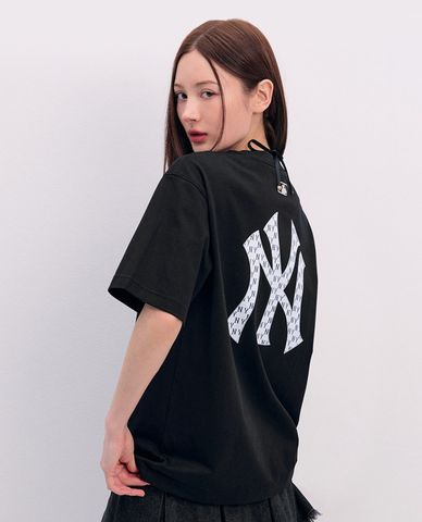 MLB - Áo thun unisex cổ tròn tay ngắn Monogram