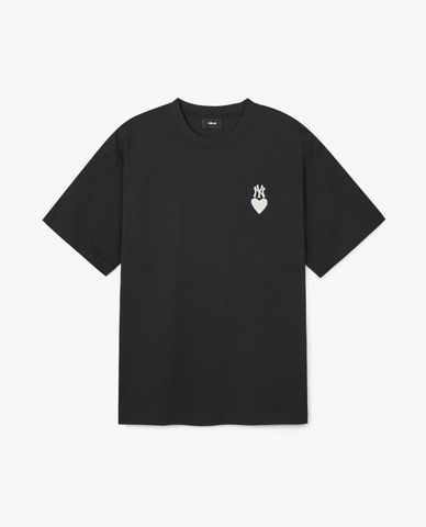 MLB - Áo thun unisex cổ tròn tay ngắn Heart Small Logo