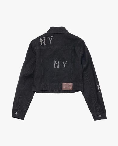 MLB - Áo khoác denim nữ cổ bẻ tay dài Crystal Megagram