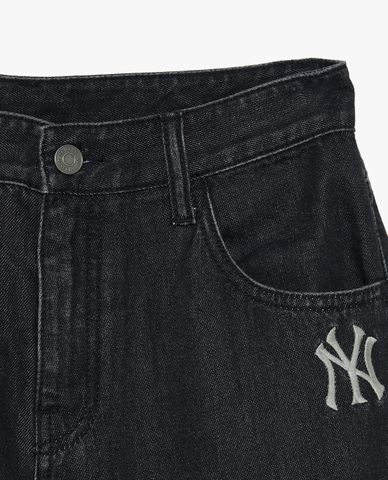 MLB - Quần jeans nữ ống rộng Multi Mega Logo Embroidered