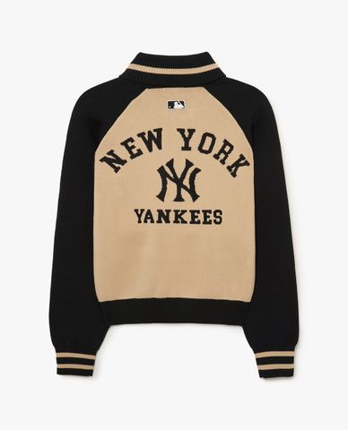 MLB - Áo khoác dệt kim nữ cổ bẻ tay dài Varsity