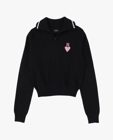 MLB - Áo sweatshirt nữ cổ bẻ tay dài Heart