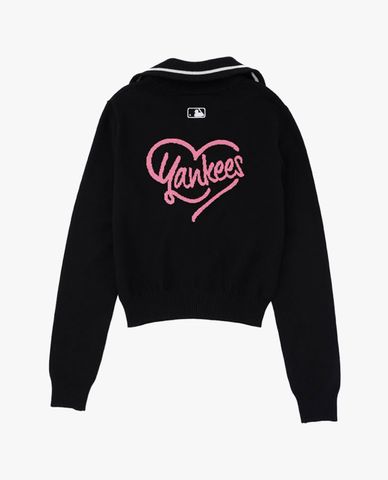 MLB - Áo sweatshirt nữ cổ bẻ tay dài Heart