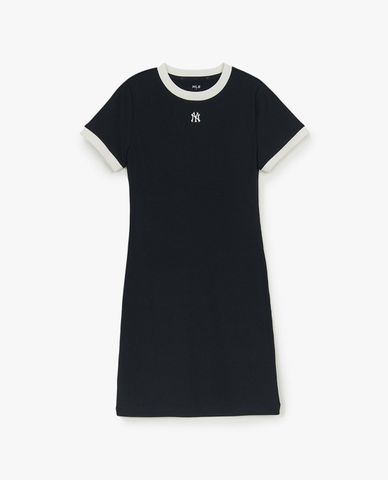 MLB - Đầm midi cổ tròn tay ngắn Basic Slim Fit