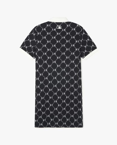 MLB - Đầm polo nữ cổ bẻ tay ngắn mini Diamond Monogram Jacquard Piqué