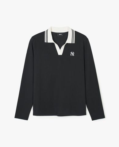 MLB - Áo polo nữ cổ bẻ tay dài Basic Small Logo