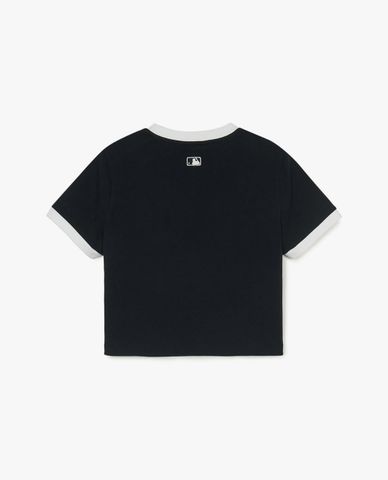 MLB - Áo croptop nữ cổ tròn tay ngắn Varsity Ringer