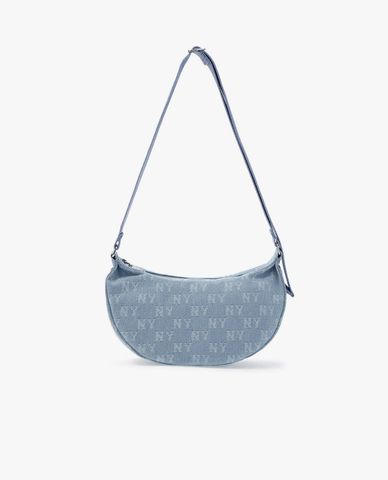 MLB - Túi đeo vai nữ Classic Jacquard Denim Monogram