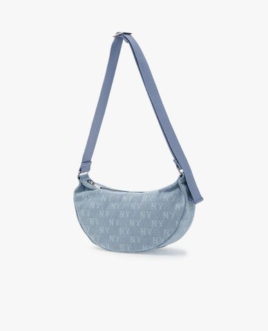 MLB - Túi đeo vai nữ Classic Jacquard Denim Monogram