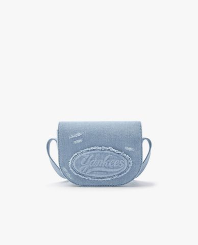 MLB - Túi đeo chéo nữ phom chữ nhật Cursive Vintage Denim