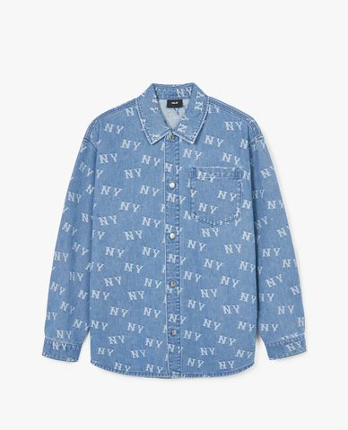 MLB - Áo sơ mi denim unisex Classic Monogram Jacquard