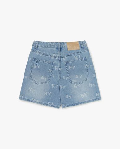 MLB - Quần shorts jeans nữ Classic Random Jacquard Monogram