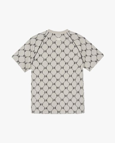 MLB - Áo thun unisex cổ tròn tay ngắn Jacquard Dia Monogram