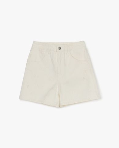 MLB - Quần shorts jeans nữ Classic Random Jacquard Monogram