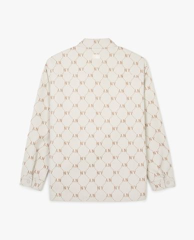 MLB - Áo sơ mi unisex cổ bẻ tay dài Monogram Jacquard