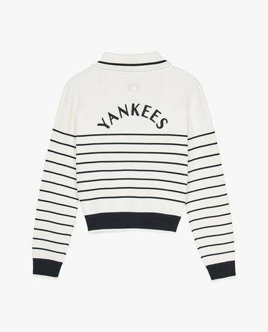 MLB - Áo sweatshirt nữ cổ bẻ tay dài Varsity