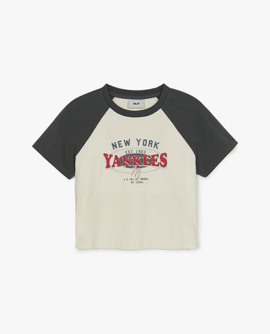 MLB - Áo croptop nữ cổ tròn tay ngắn Classic Varsity