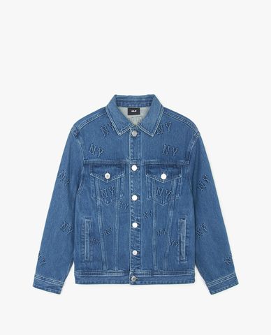 MLB - Áo khoác denim cổ bẻ tay dài Classic Monogram Embossed