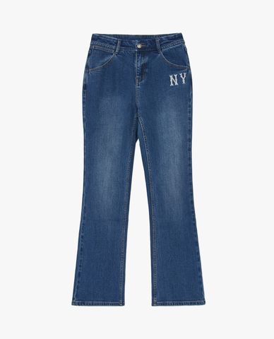 MLB - Quần jeans nữ ống loe Denim Basic Small Logo