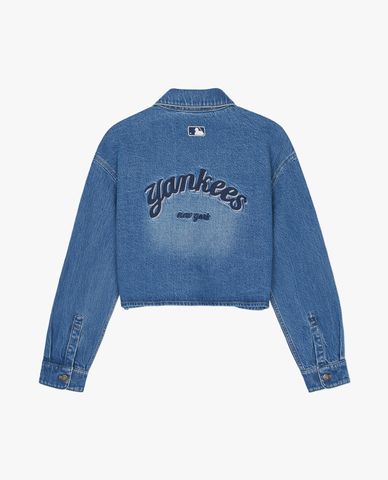 MLB - Áo sơ mi denim nữ cổ bẻ tay dài Varsity Culsive