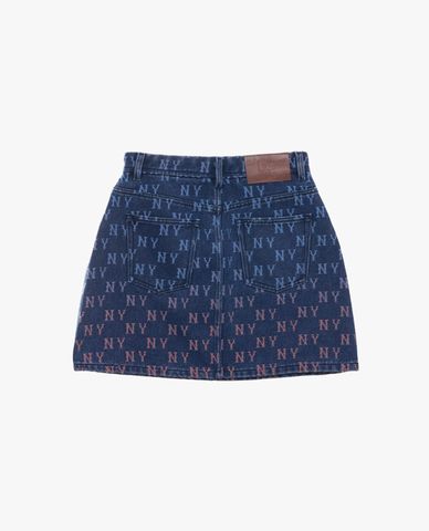 MLB - Chân váy denim phom chữ A mini Gradient Jacquard Monogram
