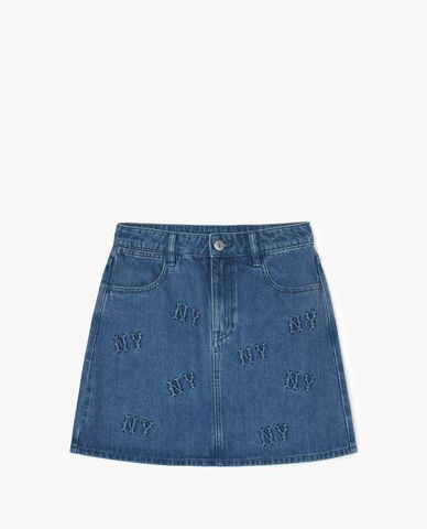 MLB - Chân váy denim mini phom chữ A Monogram