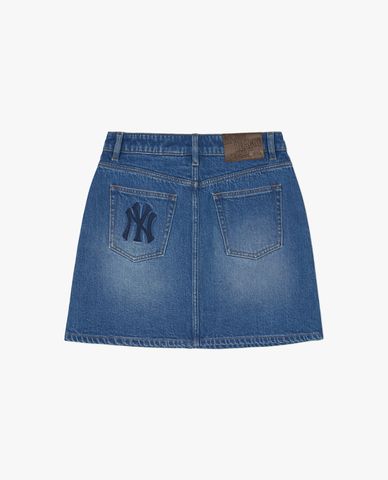 MLB - Chân váy denim phom chữ A mini Varsity Culsive