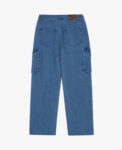 MLB - Quần jeans nam ống rộng Basic Small Logo