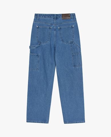 MLB - Quần jeans nam ống rộng Basic Small Logo