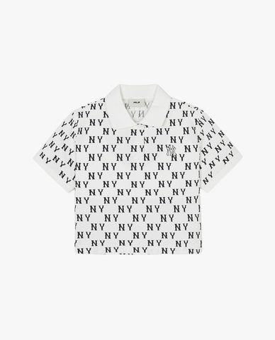 MLB - Áo polo nữ croptop tay ngắn Monogram