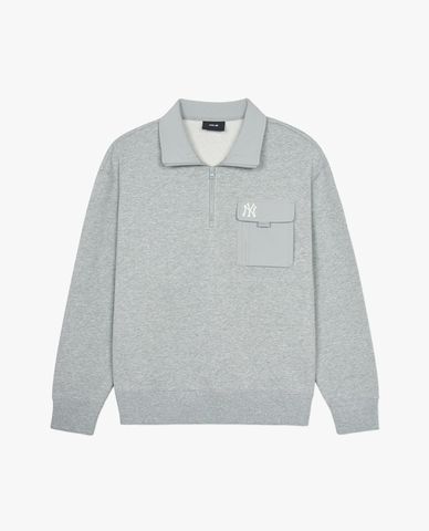 MLB - Áo sweatshirt nam cổ bẻ tay dài Basic Gorpcore
